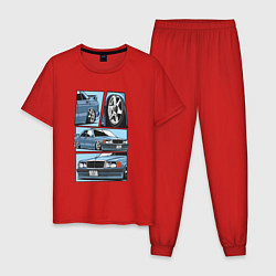 Пижама хлопковая мужская Mercedes-Benz 190E V1, цвет: красный