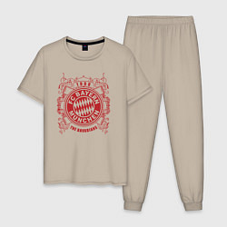 Пижама хлопковая мужская FC Bayern, цвет: миндальный