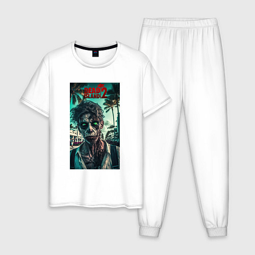 Мужская пижама Зомби мертвый остров / Белый – фото 1
