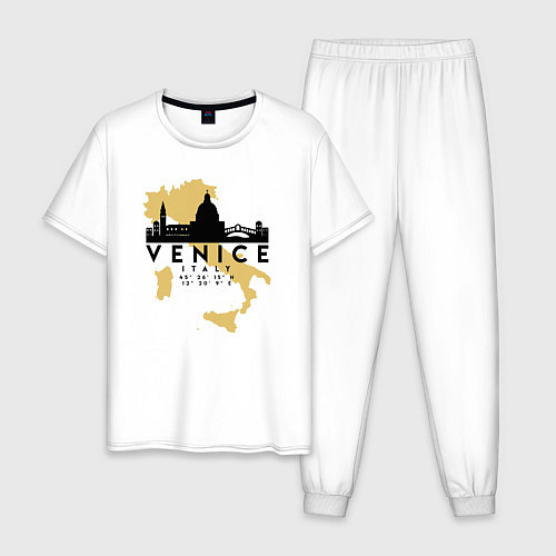 Мужская пижама Итальянская Венеция / Белый – фото 1