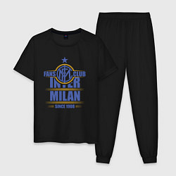 Пижама хлопковая мужская Inter Milan fans club, цвет: черный