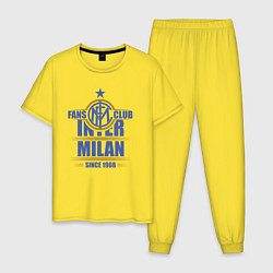 Пижама хлопковая мужская Inter Milan fans club, цвет: желтый