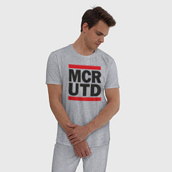 Пижама хлопковая мужская Run Manchester United, цвет: меланж — фото 2