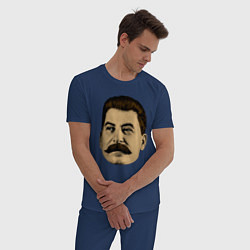 Пижама хлопковая мужская Сталин СССР, цвет: тёмно-синий — фото 2