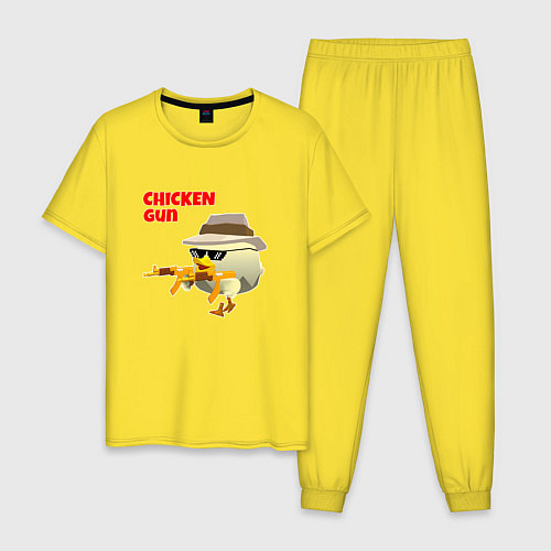 Мужская пижама Цыпленок с автоматами / Желтый – фото 1