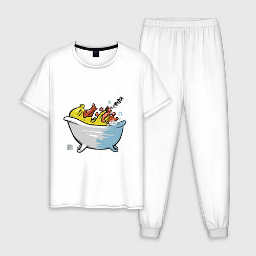 Мужская пижама Уточка в ванне / Белый – фото 1