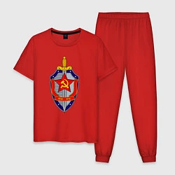 Пижама хлопковая мужская ВЧК КГБ, цвет: красный