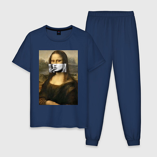 Мужская пижама Мона Лиза Да Винчи / Тёмно-синий – фото 1