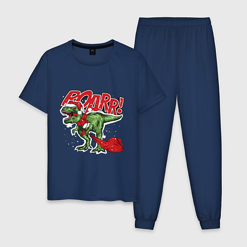 Мужская пижама Santa t rex gifts / Тёмно-синий – фото 1