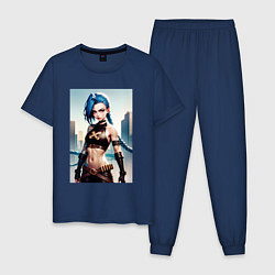 Пижама хлопковая мужская JINX Arcane League Of Legends, цвет: тёмно-синий