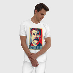 Пижама хлопковая мужская Stalin USSR, цвет: белый — фото 2