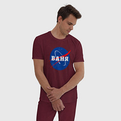 Пижама хлопковая мужская Ваня Наса, цвет: меланж-бордовый — фото 2