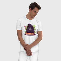 Пижама хлопковая мужская Горилка - это маленькая горилла, цвет: белый — фото 2