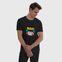 Пижама хлопковая мужская Значок болельщика Navi Brawl Stars, цвет: черный — фото 2