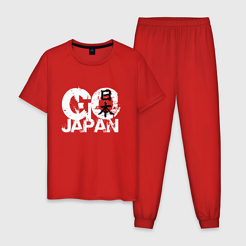 Мужская пижама Go Japan - motto / Красный – фото 1