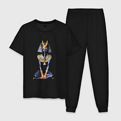 Пижама хлопковая мужская Фараон синий, цвет: черный