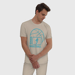 Пижама хлопковая мужская Denver basket, цвет: миндальный — фото 2