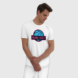 Пижама хлопковая мужская Miami Heat team, цвет: белый — фото 2
