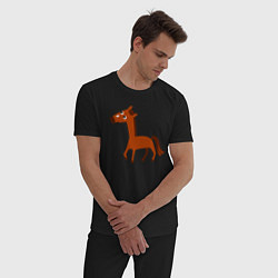 Пижама хлопковая мужская Длинная лошадка, цвет: черный — фото 2