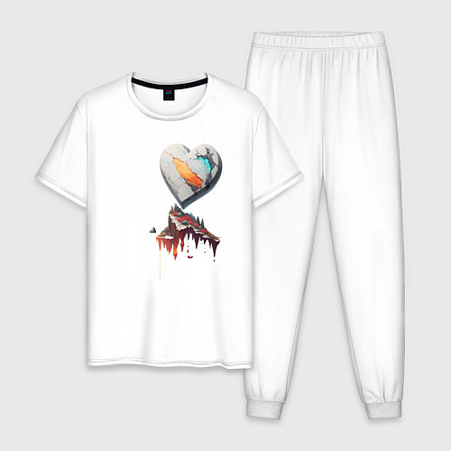 Мужская пижама Каменное сердце / Белый – фото 1