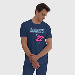 Пижама хлопковая мужская Buckets 22, цвет: тёмно-синий — фото 2