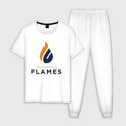 Пижама хлопковая мужская Copenhagen Flames лого, цвет: белый