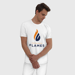 Пижама хлопковая мужская Copenhagen Flames лого, цвет: белый — фото 2