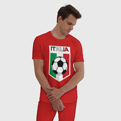 Пижама хлопковая мужская Футбол Италии, цвет: красный — фото 2