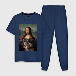 Мужская пижама Мона Лиза с котиком