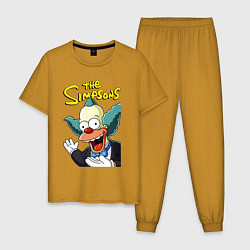 Пижама хлопковая мужская Krusty the clown, цвет: горчичный