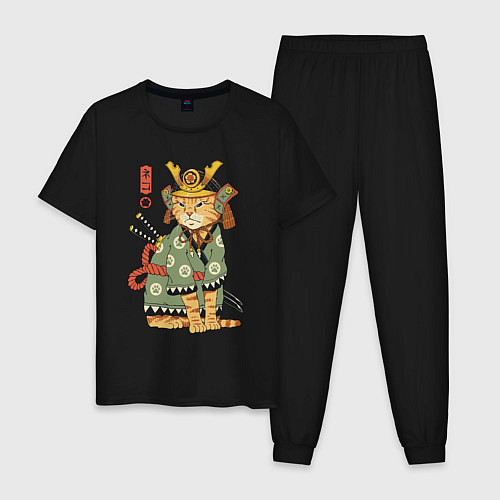Мужская пижама Samurai battle cat / Черный – фото 1