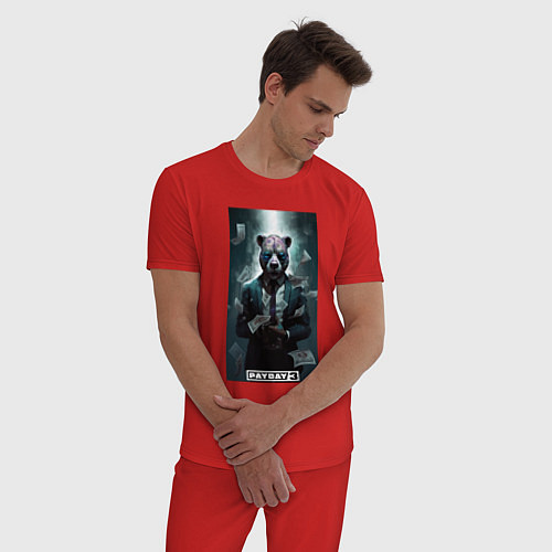 Мужская пижама Pay day 3 bear / Красный – фото 3