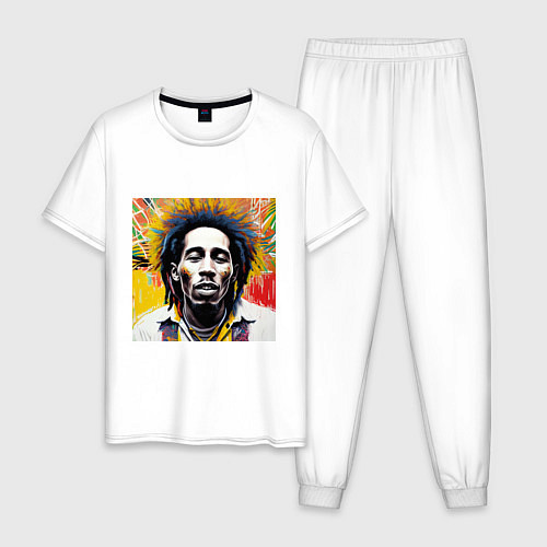 Мужская пижама Арт Граффити Боб Марли / Белый – фото 1