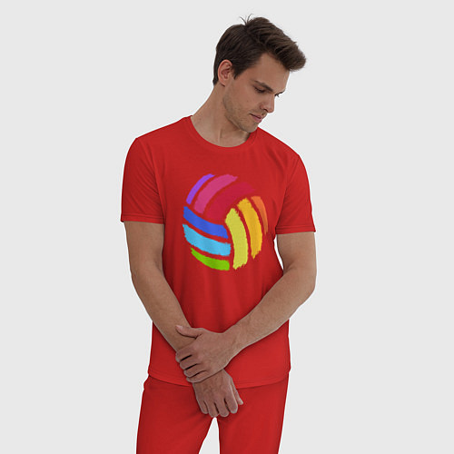 Мужская пижама Rainbow volleyball / Красный – фото 3