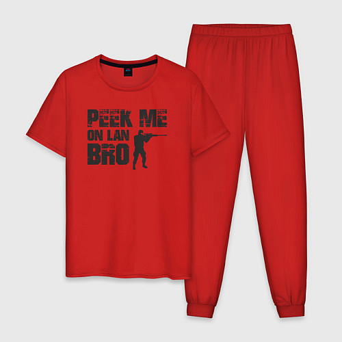 Мужская пижама Peek me on lan bro / Красный – фото 1