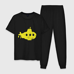 Пижама хлопковая мужская Желтая подводная лодка, цвет: черный