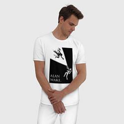 Пижама хлопковая мужская Алан Вейк падающий в бездну, цвет: белый — фото 2