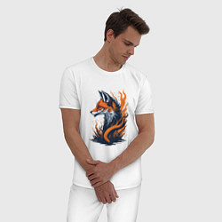 Пижама хлопковая мужская Burning fox, цвет: белый — фото 2
