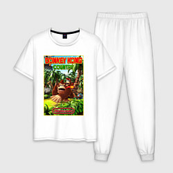 Пижама хлопковая мужская Nintendo - donkey kong, цвет: белый