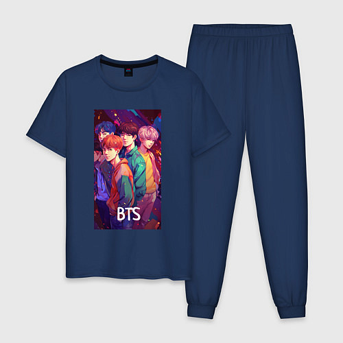 Мужская пижама BTS anime kpop style / Тёмно-синий – фото 1