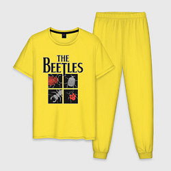 Пижама хлопковая мужская Beetles, цвет: желтый