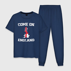 Пижама хлопковая мужская Come on England, цвет: тёмно-синий