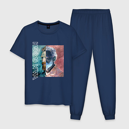 Мужская пижама Van Gogh Negative / Тёмно-синий – фото 1