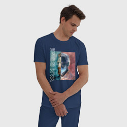 Пижама хлопковая мужская Van Gogh Negative, цвет: тёмно-синий — фото 2
