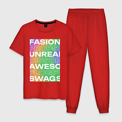 Пижама хлопковая мужская Fasion-Style, цвет: красный