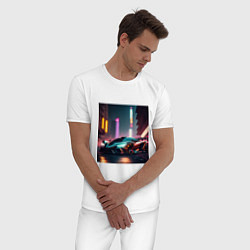 Пижама хлопковая мужская Суперавто, цвет: белый — фото 2