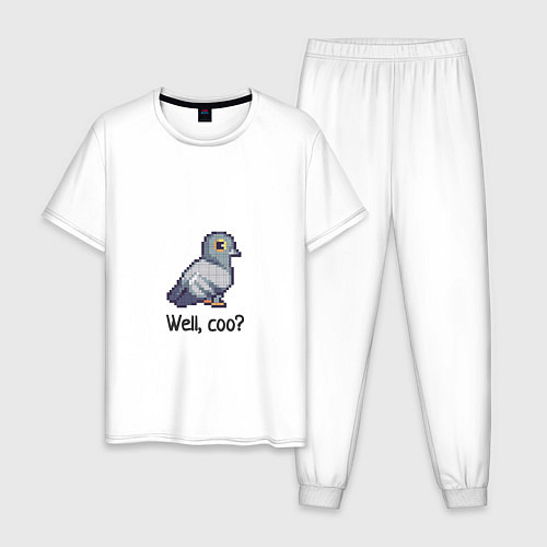 Мужская пижама The confused pigeon / Белый – фото 1