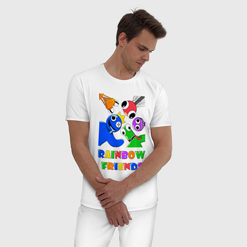 Мужская пижама Rainbow Friends персонажи / Белый – фото 3
