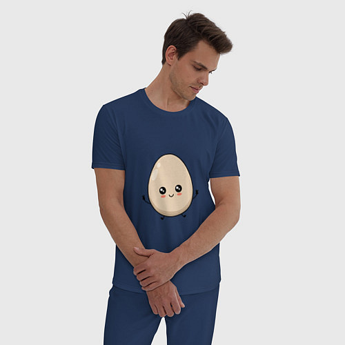 Мужская пижама Яйцо смайл / Тёмно-синий – фото 3