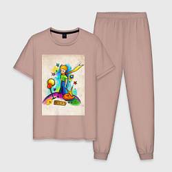 Пижама хлопковая мужская Le Petit Prince, цвет: пыльно-розовый
